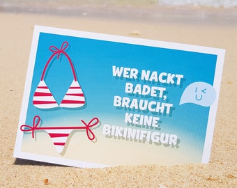 Ansichtkaart bikini figuur