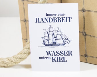 Postkarte Wasser unterm Kiel