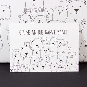 Postkarte "Grüße an die ganze Bande"