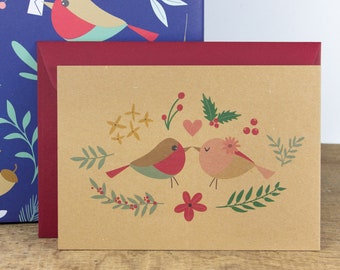 Postcard Bird Love, optionally with envelope