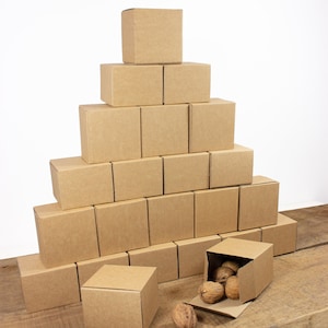24 Boxen Recyclingbraun DIY Adventskalender