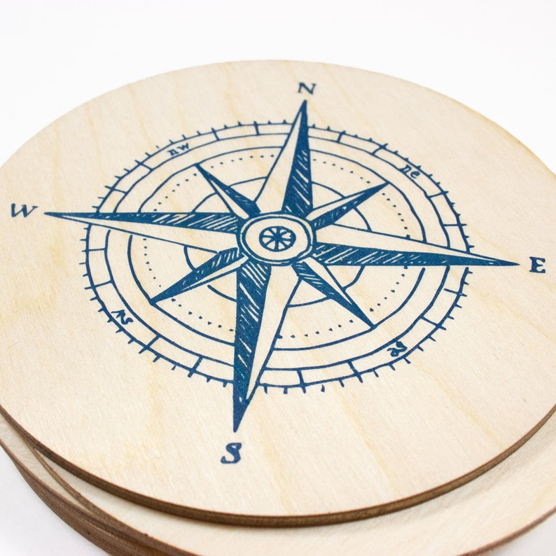 Coaster Compass Etsy