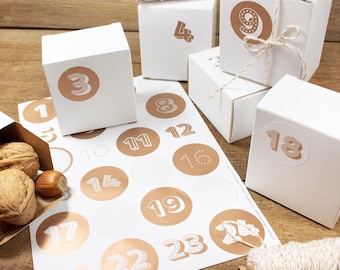 Adventskalender Set mit Boxen "Kupfer"