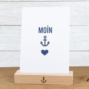 Maritime Postkarte "Moin-Anker-Herz" aus Recyclingpapier