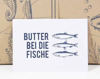 Postal náutica – Vayamos al grano – Tarjeta de felicitación divertida del norte de Alemania DIN A6 – Papel reciclado – Hecha en Alemania – Regalo con humor