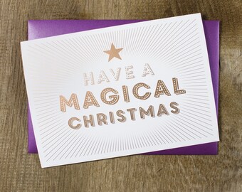 Grußkarte Magical Christmas (Brombeer-Umschlag)