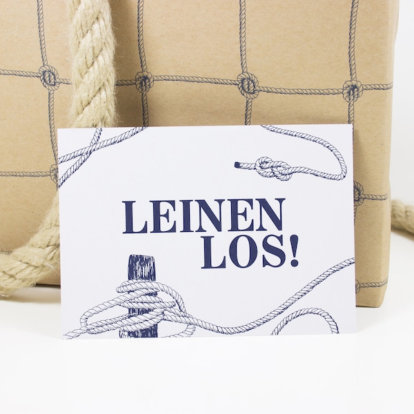 Postkarte Leinen los!