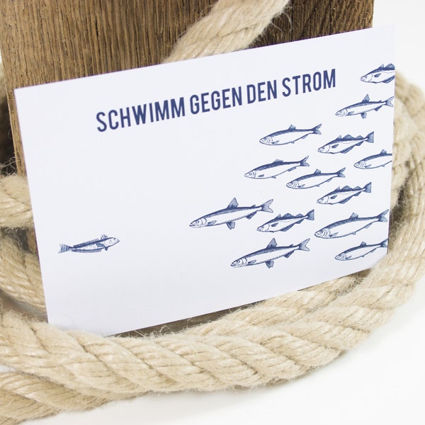 Postkarte Gegen den Strom