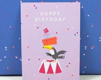 Postkarte Happy Birthday Toucan