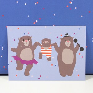 Postkarte Bärenfamilie