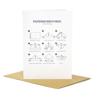 Grußkarte Papierschiffchen