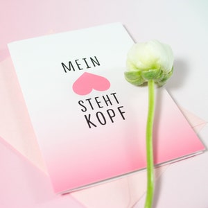 Mini-Grußkarte Mein Herz steht Kopf