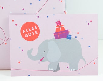 Postkarte Alles Gute (Elefant)