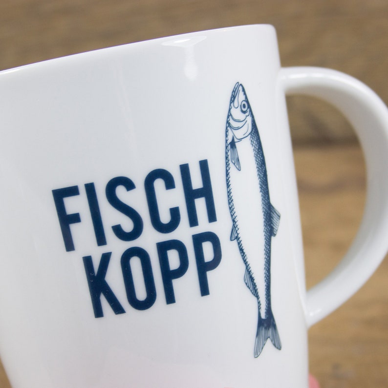 Großer Porzellanbecher Fischkopp Bild 2