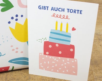 Postkarte Gibt auch Torte