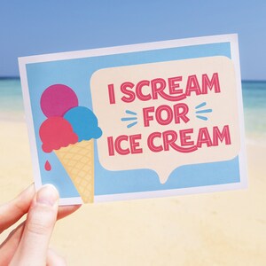 Postkarte "I scream for ice cream"
