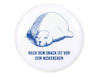 Sello magnético para nevera: Después de un refrigerio, es hora de una siesta – Imán con frase marítima – 5,6 cm – Imán para cocina y pizarra blanca