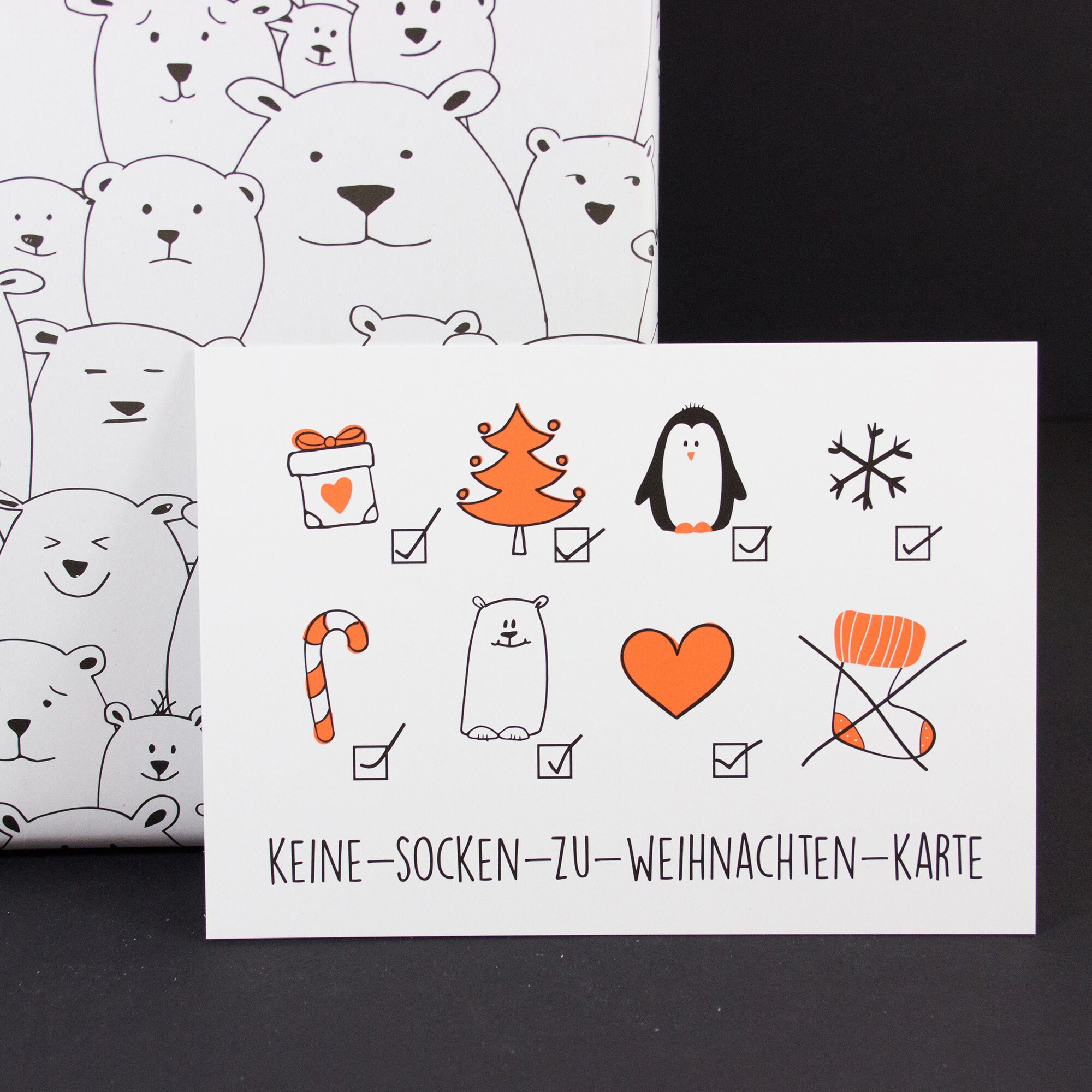 Retro Weihnachtskarten Mit Strümpfen – 8er Set Im Vintage-Look, Perfekt Für Weihnachtsgrüße