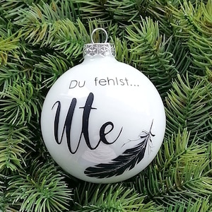 Personalized Christmas baubles | We miss you... | Real glass | Christmas tree bauble | Personalized Christmas bauble | Remembrance