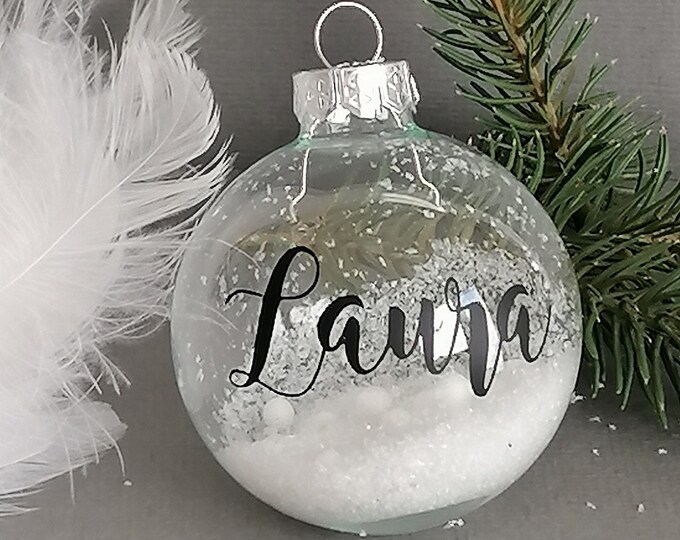 Personalisierte Weihnachtskugeln Mit Namen Wunschtext Echtglas