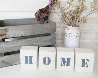 3D Deko Holzbuchstaben "Home" Shabby