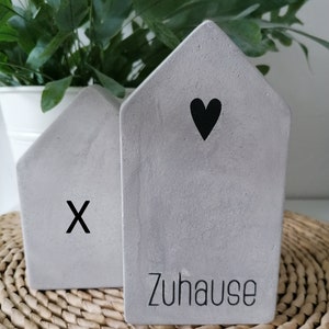 Beton Haus Schriftzug Zuhause Deko Wohnen Hellgrau Shabby chic Personalisierbar Bild 7