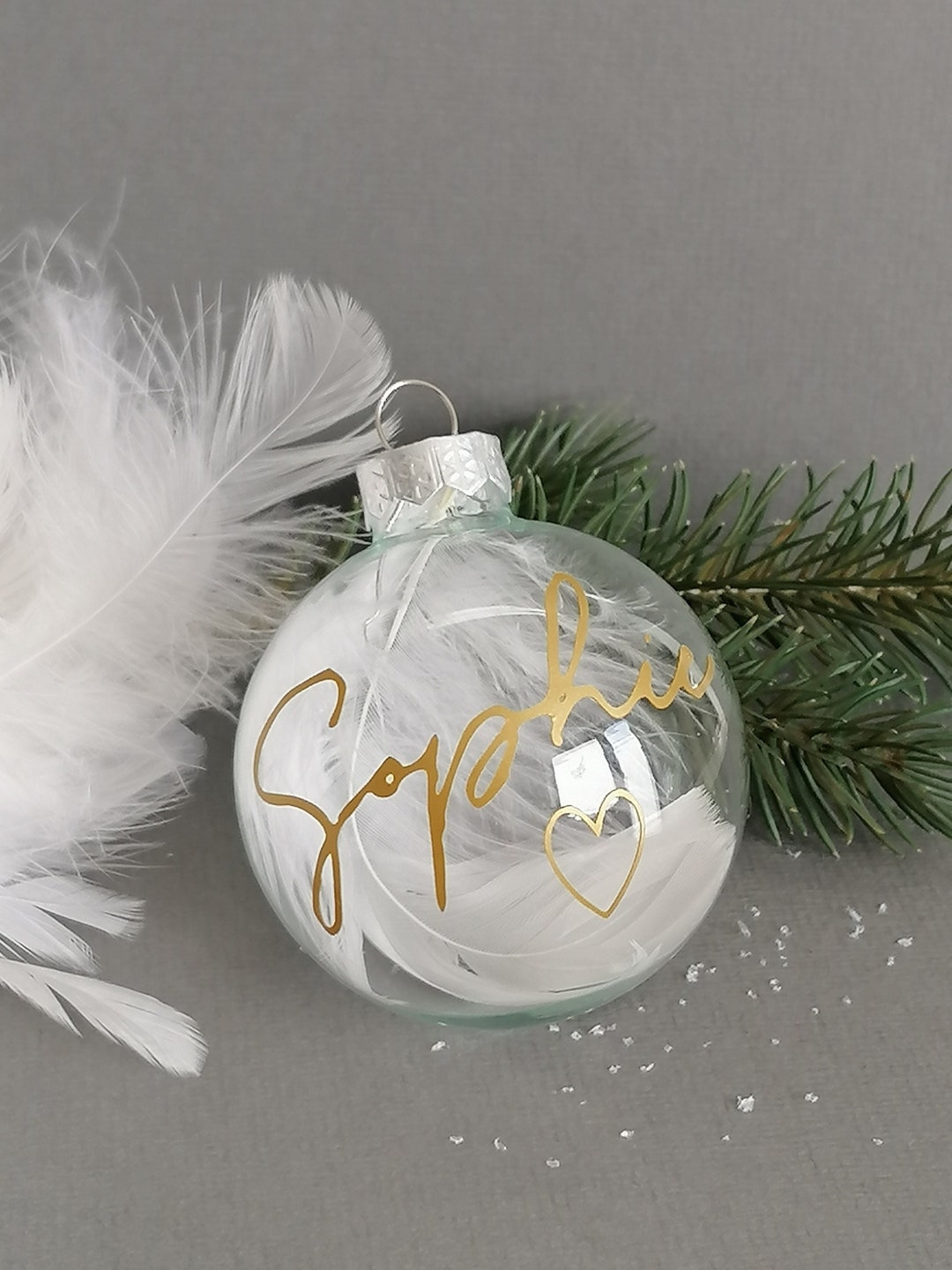 Personalisierte Weihnachtskugeln Mit Namen Wunschname Echtglas klar