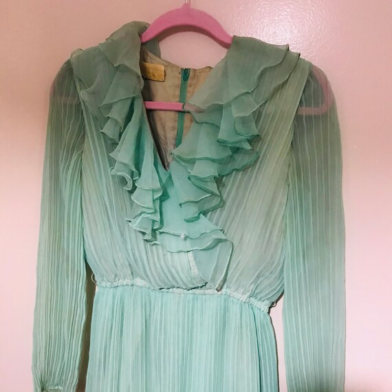 Vintage Green Jack Bryan Green Chiffon Gown