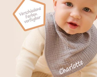 Personalisiertes Halstuch Für Baby & Kind – Baumwolle, Mit Namen Bedruckt, Wasserabweisend, Größenverstellbar (bis 28 Cm)