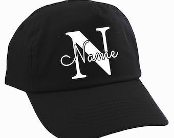 Personalisierte Cap für Kinder Baseball Kappe mit Name oder Wunschwort bedruckt für Jungen und Mädchen Buchstabe