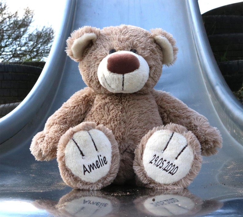 Personalisiertes Stofftier Teddybär Kuscheltier mit Name Plüschtier zur Geburt Babygeschenk Bild 6