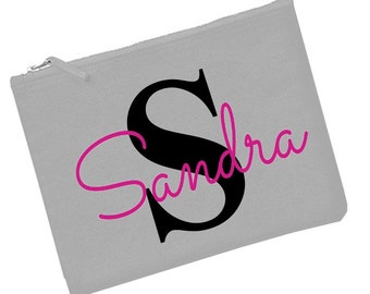 Kosmetiktasche mit Name Bedruckt personalisierte Schmucktasche Brillenetui Beautybag Accessoire Tasch