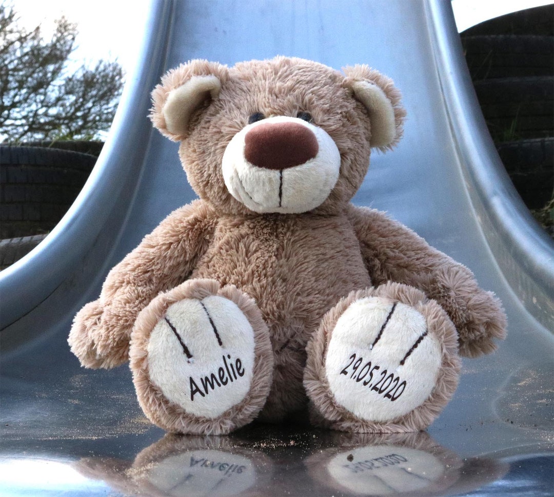 Personalisiertes Stofftier Teddybär Kuscheltier Mit Name Etsy