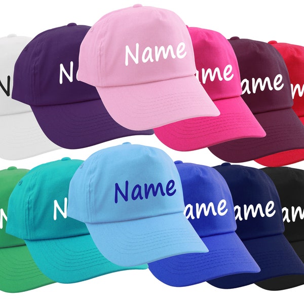 Personalisierte Cap für Kinder Baseball Kappe mit Name oder Wunschwort bedruckt für Jungen und Mädchen
