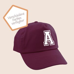 Personalisierte Cap für Kinder Baseball Kappe mit Anfangsbuchstabe Großbuchstabe bedruckt für Jungen und Mädchen