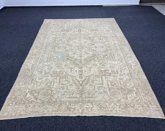 7-9 x 11-2 Beige with Blue Accents Turkish rug