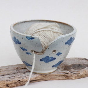 Yarn bowl clouds, ceramic