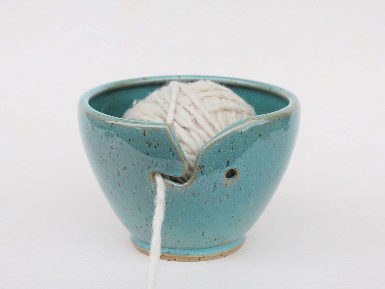 Yarn bowl jade green, ceramic image 1