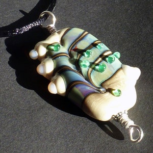 Pingente de vidro &quot;Decoração de penas&quot;