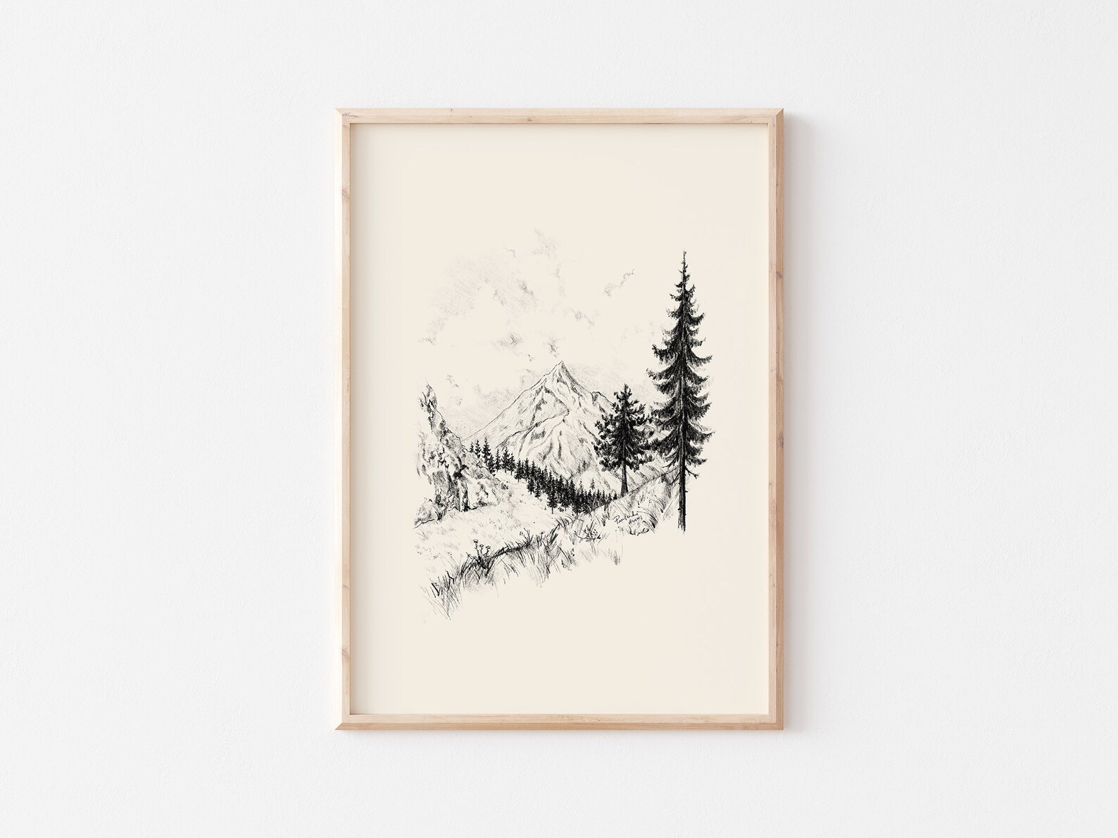 Mountain printable art // nature art wildlife art mountain | Etsy