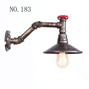 Vintage Industrial Rustic Unique Style Wall Light Water pipe Wall Lamp Steam punk Wall Sconce with switch - Metal lampshade - UL listed