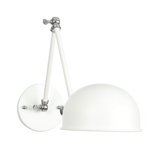 Swing Arm Wall Sconce White On/off Switch & Plug-in Option Retro Loft ...