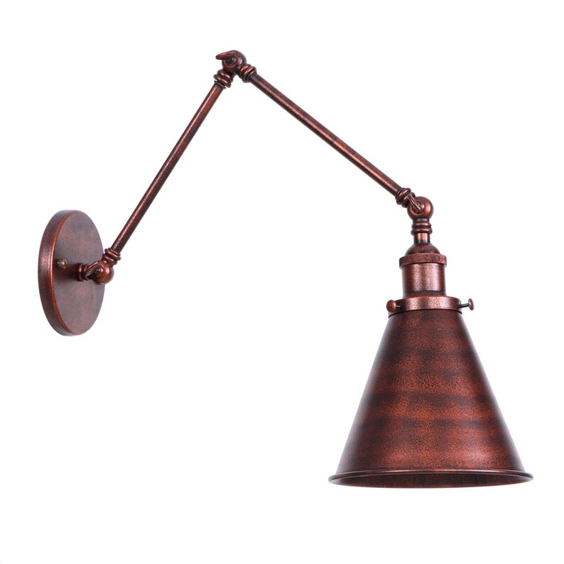 Swing Arm Sconce Wall Sconce Double Section Long Arm Etsy