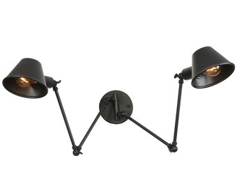Double swing arm wall light deals