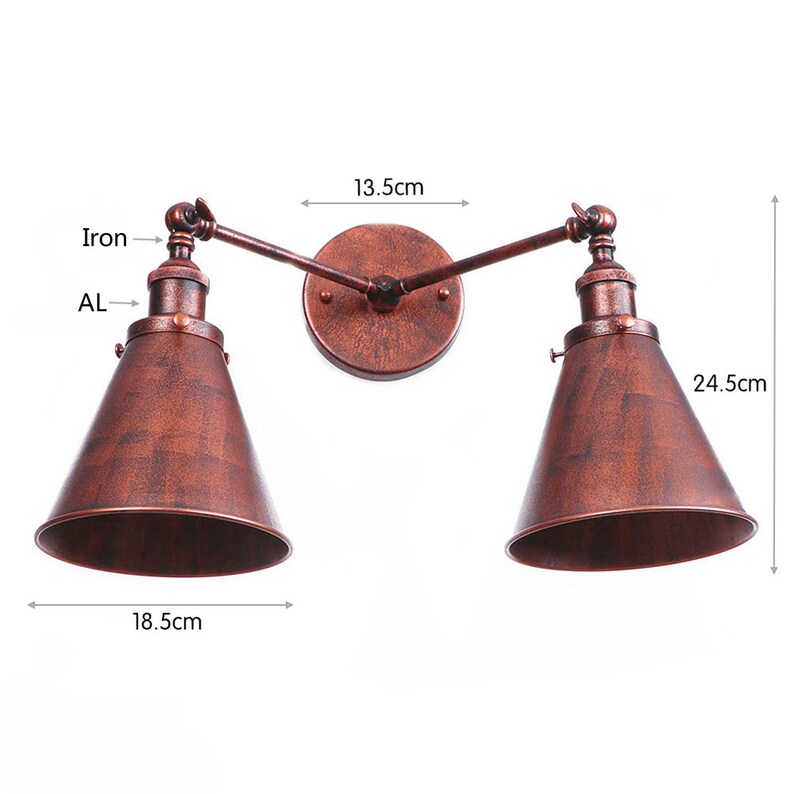 Industrial Wall Sconce With Vintage Style 2-light Bathroom - Etsy