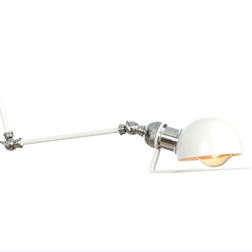 White Retro Adjustable Wall Lighting, Industrial Style Wrought Iron Long Arm Pole Wall Lamp, Swing Arm Wall Mount shops Light Sconces (2 lamps)