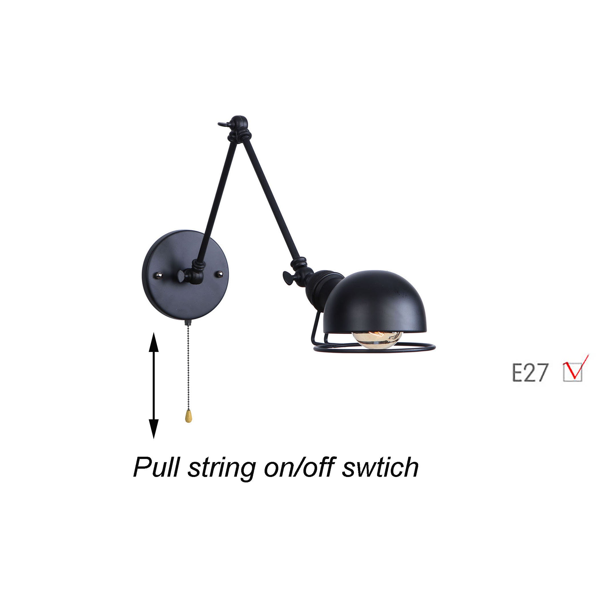 6W LED Headboard Bedside Lamp Switch Wall Mounted Light Fixture Adjustable  Aisle