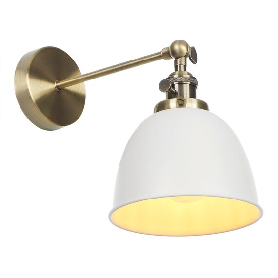 Industrial Sconce Bathroom Wall Light White Sconce Etsy