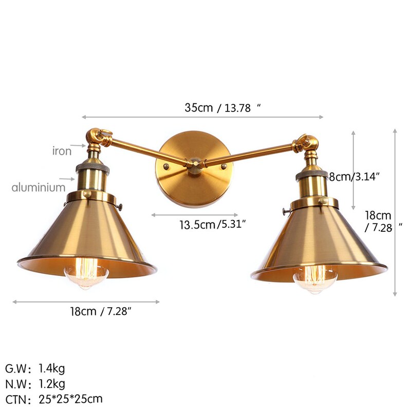 Double Light Wall Sconce Matte Black Industrial Style Etsy