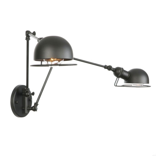 White Retro Adjustable Wall Lighting, Industrial Style Wrought Iron Long Arm Pole Wall Lamp, Swing Arm Wall Mount shops Light Sconces (2 lamps)